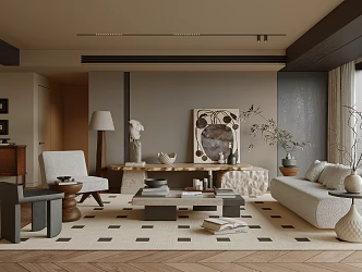 Quiet Ancient Home Living Room 3d model