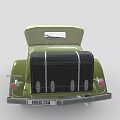 Green Vintage Convertible Car With Classic Design And Retro Old Fashioned Style