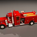 Red Classic Fire Truck With Rescue Equipment And Water Tank Design