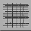 Black and white pipes in grid like arrangement for industrial architectural design