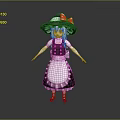 Game Movie Character With Black Hat Red Bow Blonde Hair White Apron And Black Dress