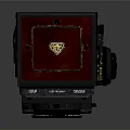 Vintage Twin Lens Digital Camera with Red Black Retro Design and Metal Accents