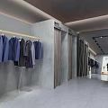 PUSHU Modern Clothing Store With Hanging Apparel Mannequins And Display Area