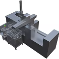 Automated Industrial Equipment With Mechanical Arm Control Panel Transparent Components And Metal Structure