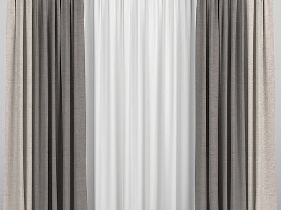 plain curtain window screen 3d model