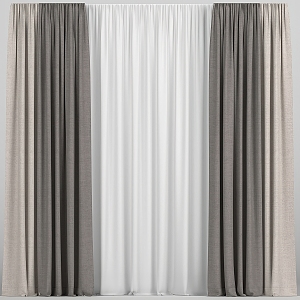 plain curtain window screen 3d model