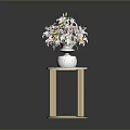 Exquisite Sculpture Carving Art On Ceramic Vase With Pink Flowers On Gold Pedestal