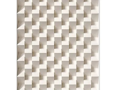 Modern 3D Geometric Wall Decor With Textured Square Patterns In White 3d model