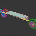 Electric Skateboard Sports Equipment With Large Wheels Silver Deck And Reflective Surface For Smooth Riding