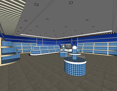 Modern seafood mall fish tank 3d model