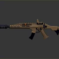 Lego Rifle Made Of Brown Blocks With Green Scope Red Details Barrel And Grip