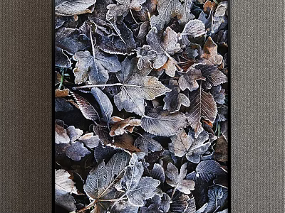 Natural Style Botanical Painting With Gray Blue Brown Leaves And Detailed Texture 3d model