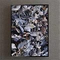 Natural Style Botanical Painting With Gray Blue Brown Leaves And Detailed Texture