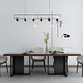 Modern Dining Table and Chair Combination 3d model