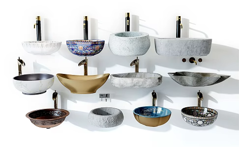 New Chinese-style wash basin wash basin table basin 3d model