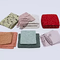 Colorful Patterned Towels In Various Colors And Designs For Home Textiles