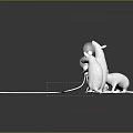 Game Movie Character Three White Mice With Light Bulb And Horns On Dark Reflective Surface