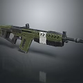 Green Military Style Assault Rifle Modern Design With Detachable Magazine And Tactical Barrel
