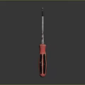 High Quality Hardware Tool Screwdriver With Red Handle And Ergonomic Grip 3d model