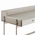 Modern Dressing Table With Gray Finish Metal Legs And Drawers Design