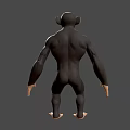 Cartoon Style Chimpanzee 3D Model With Standing Pose And Muscular Build