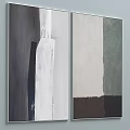 Abstract Wall Art Paintings With Grey White Green Brown Black Hues For Modern Interior