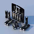 Household Alkaline Batteries Pack With Multiple Scattered Power Cells And Packaging