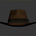 Brown Leather Hat With Dark Band For Daily Use As Essential Living Accessory