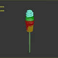 Creative Lighting Combination With Ice Cream Cone Shape Yellow Cone And White Spiral Bulb