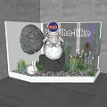 Vibrant Space Themed Scene With Astronaut Glowing Sphere Cactus Succulents Neon Ha-like Sign Rabbit Light