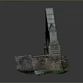 Ancient Stone Arch Ruin with Moss Covered Bricks and Weathered Historical Structure 3d model