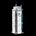 Futuristic Architecture Tower With Glass Facade And Modern Structural Design