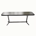 Modern Black Dining Table Featuring Sleek Top And Sturdy Geometric Legs Design 3d model