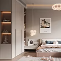 Modern Kids Room Interior With Cloud Pendant Light Bed Bookshelf And Stuffed Toys