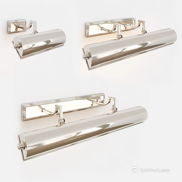 Sleek Modern Wall Lamp Design With Chrome Finish For Interior Lighting Decor 3d model