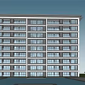 Modern Residential Building Simple Multi-storey Residence 3d model