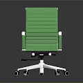 Modern Green Office Chair With Armrests And Rolling Swivel Wheels