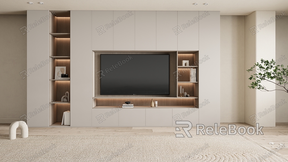 Modern TV Background Cabinet Integrated TV Cabinet model