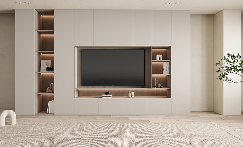 Modern TV Background Cabinet Integrated TV Cabinet 3d model