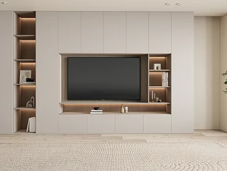 Modern TV Background Cabinet Integrated TV Cabinet 3d model
