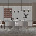 Modern Dining Table and Chair Combination Dining Table and Chair 3d model