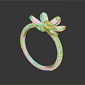 Exquisite Floral Design Diamond Ring With Sparkling Center Stone And Studded Band