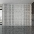 Modern White Glass Block Grid Wall Design In Bright Interior Living Space