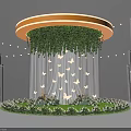 Stunning Photo Spot With Orange Glowing Ceiling Green Vines White Butterflies And Flower Base