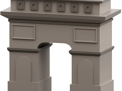 Scenic Landscape With Gray Stone Archway And Symmetrical Pillar Design Elements 3d model
