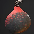 Unique Red Black Spotted Vegetable Pumpkin on Dark Background 3d model