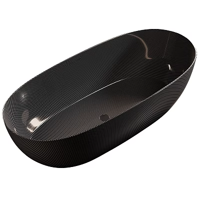 Black Oval Shaped Bathtub With Modern Textured Surface And Sleek Design 3d model