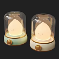 Unique Shaped Table Lamps Featuring Glass Dome Waterdrop Smiling Face Green Base And Gold Button