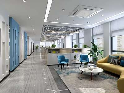 Modern Office Leisure Office Background Public Leisure Area 3d model