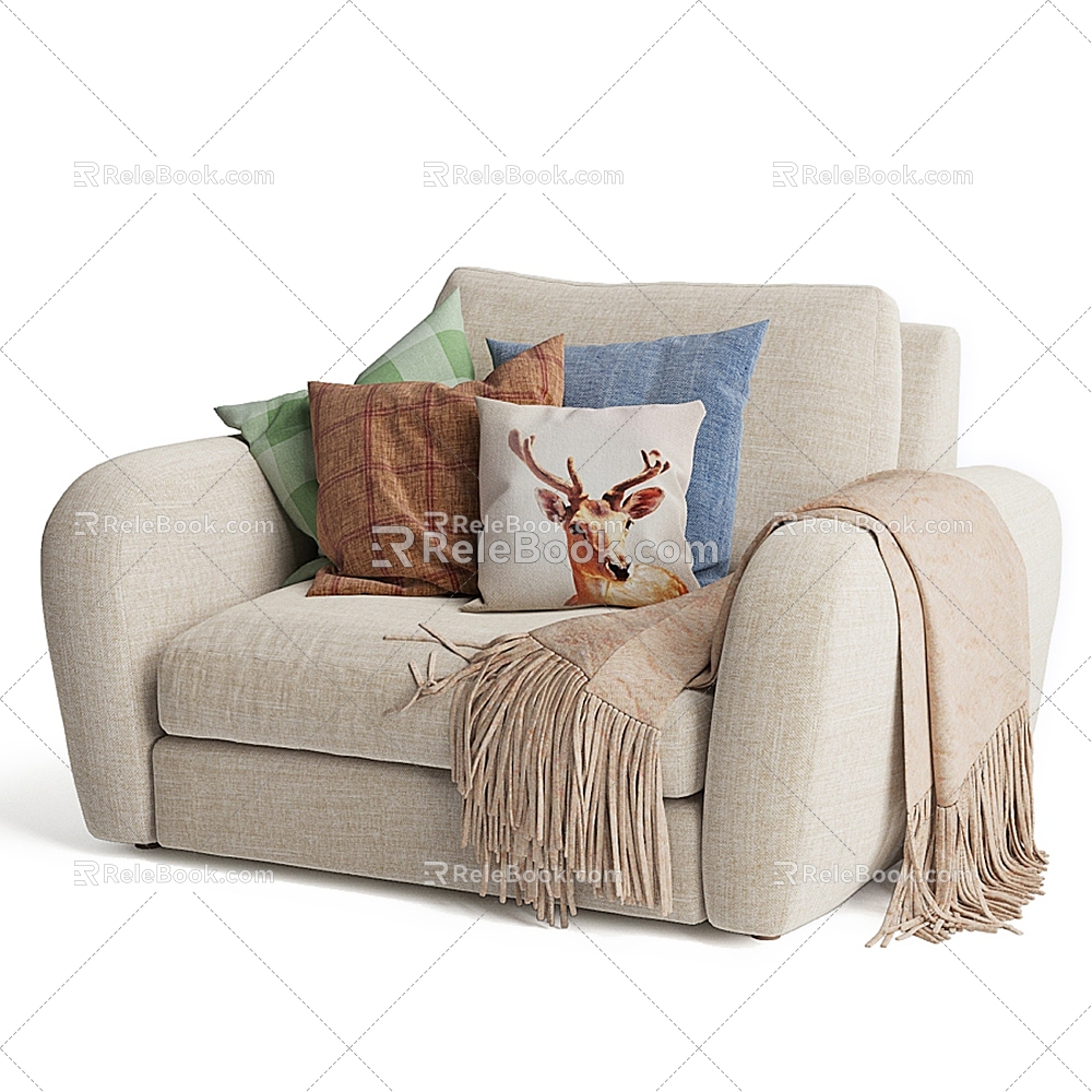 Modern single sofa 3d model